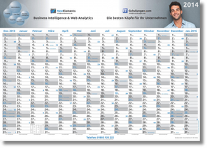 year planner with 14 columns of months